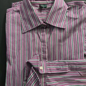 Ralph Lauren Purple Striped Dress Shirt Womens Sz Large